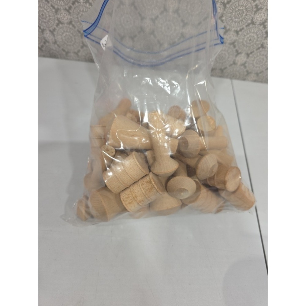 Unfinished Wood Peg Assorted Shapes Craft Project Lot Barrell‎ Can